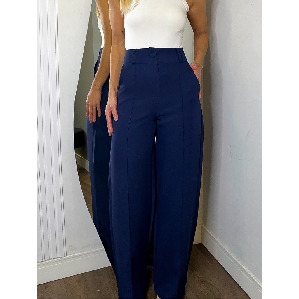 Calça Feminina Alfaiataria Pantalona Elegante Premium em Oferta na Shopee