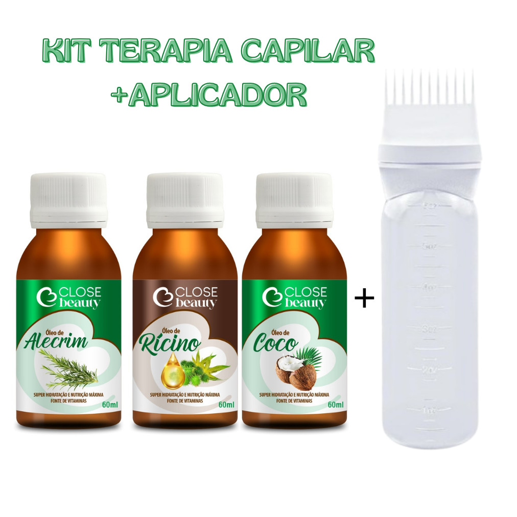 Kit Terapia Capilar Misturinha Belveg Óleo de Coco + Rícino + Alecrim 60ml + Aplicador 100%natural em Oferta na Shopee