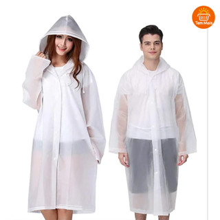 Capa de Chuva Grossa com Capuz Transparente Reforçado - Kit Longo Impermeável Reutilizável Qualidade Premium em Oferta na Shopee