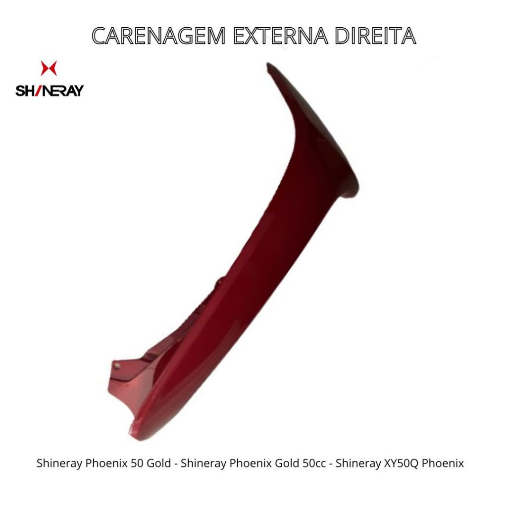 Carenagem Externa Direita – Shineray XY 50Q Shineray Phoenix Gold – Todos os Anos - Vermelha
