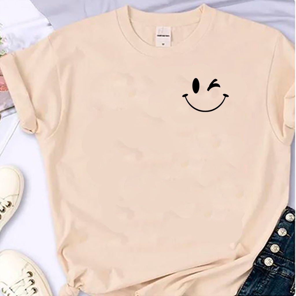 Blusa T-shirt Linda Camiseta Feminina Emoji Pisquei Camisa 100% Algodão