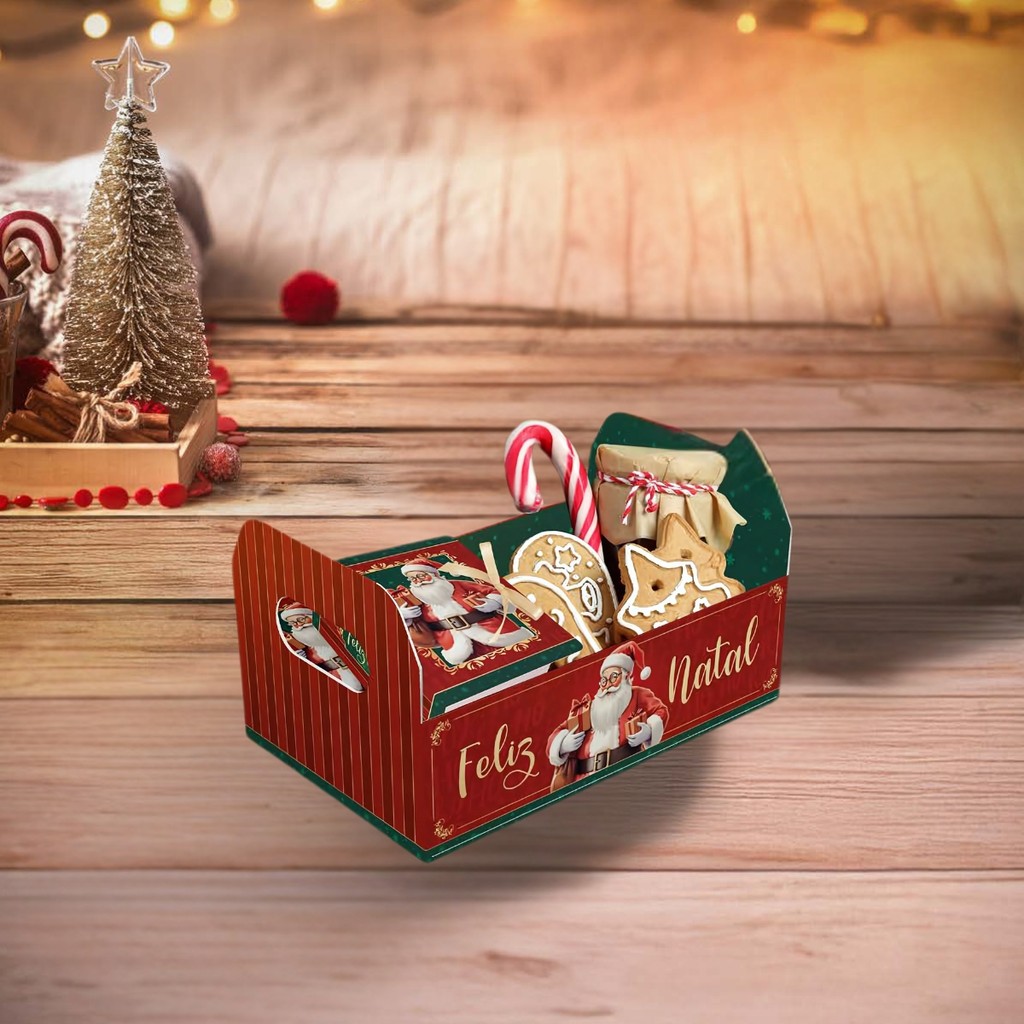 10 CESTA NATAL CAIXOTE M 22X14X12 - NOEL 5732 (NATAL 2025 IDEIA) (CHOCO)