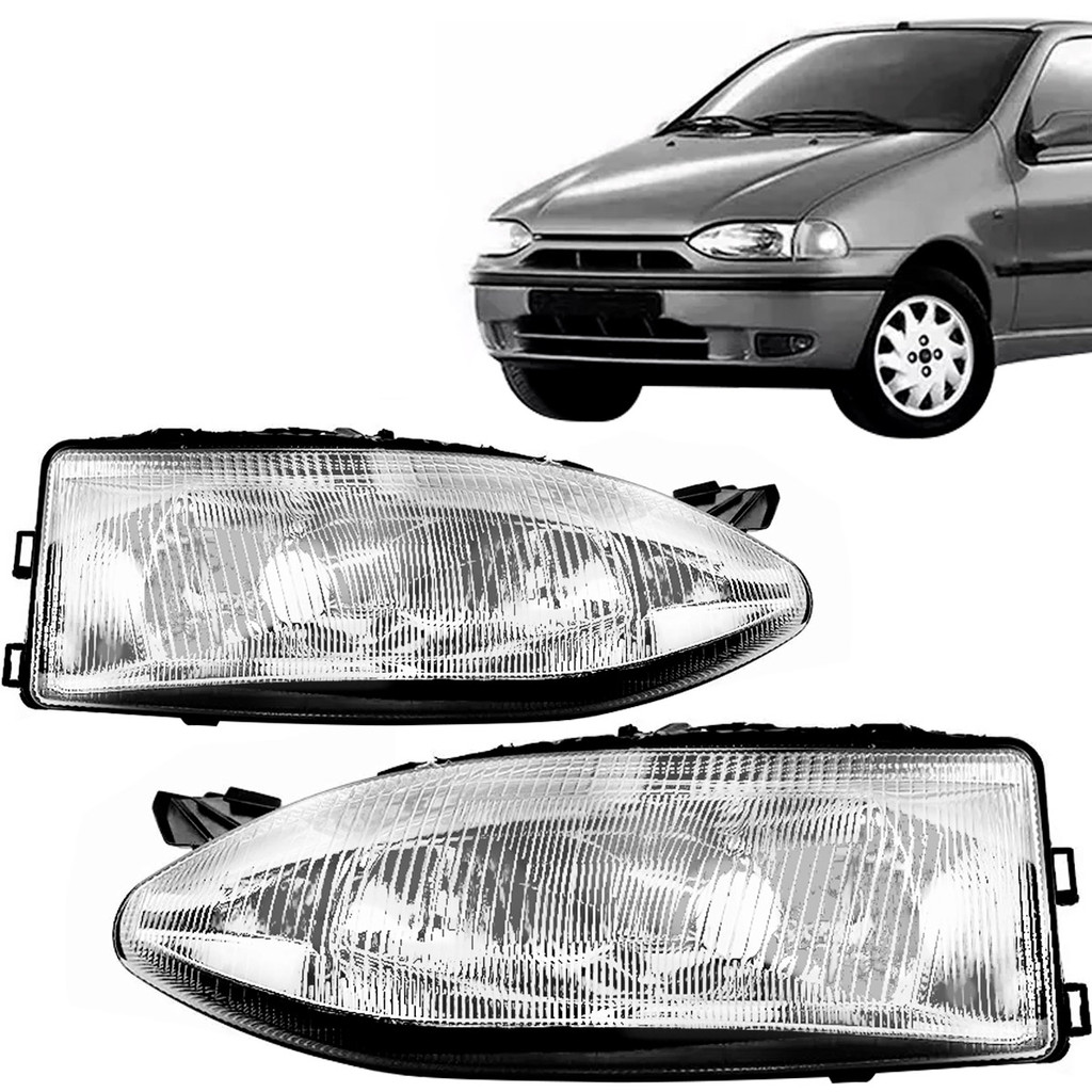 Farol Palio 96 97 98 99 2000 Cromado Lente Policarbonato em Oferta na Shopee