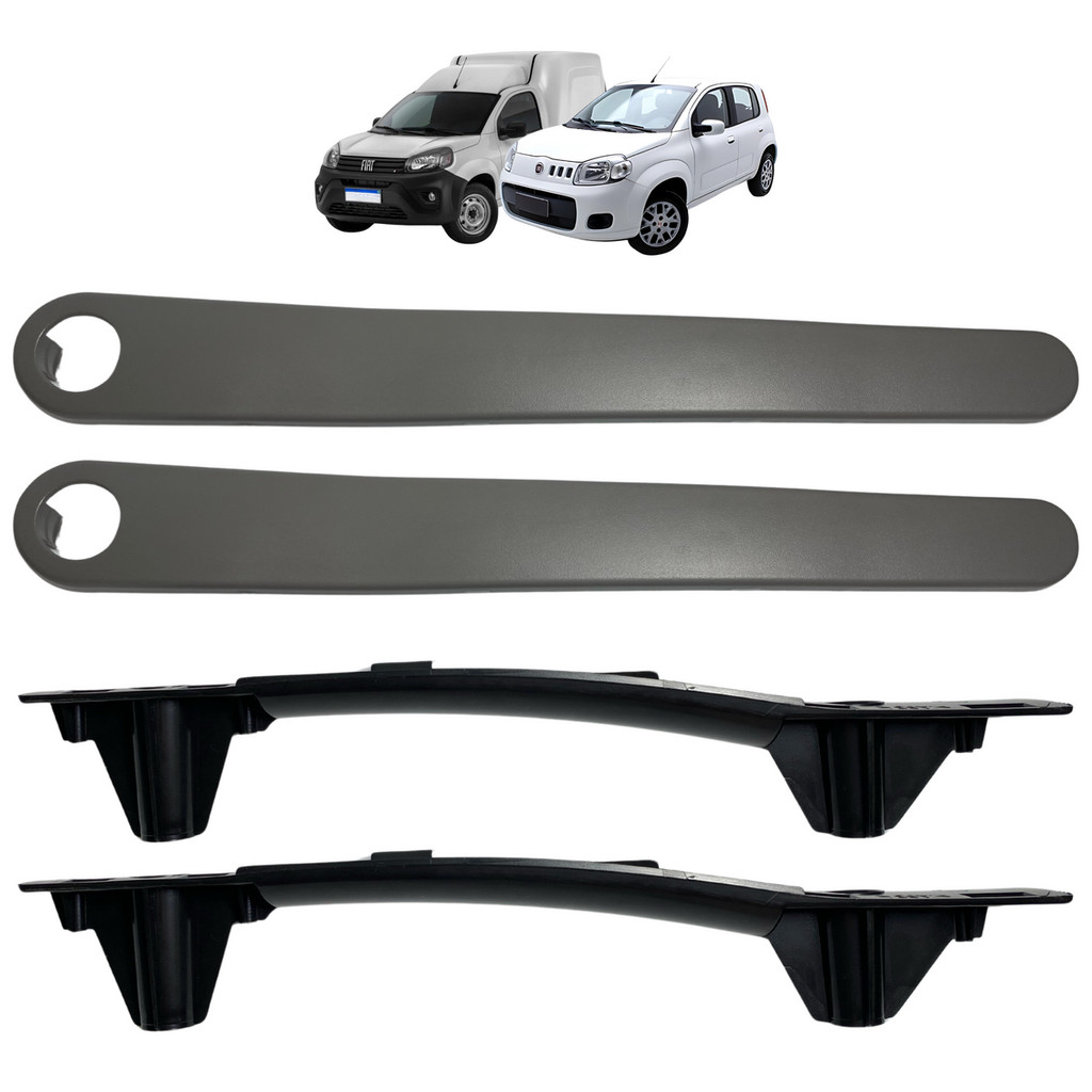  Par Suporte Puxador e Par Moldura Manual com furo Uno/Fiorino Vivace 2 Portas
