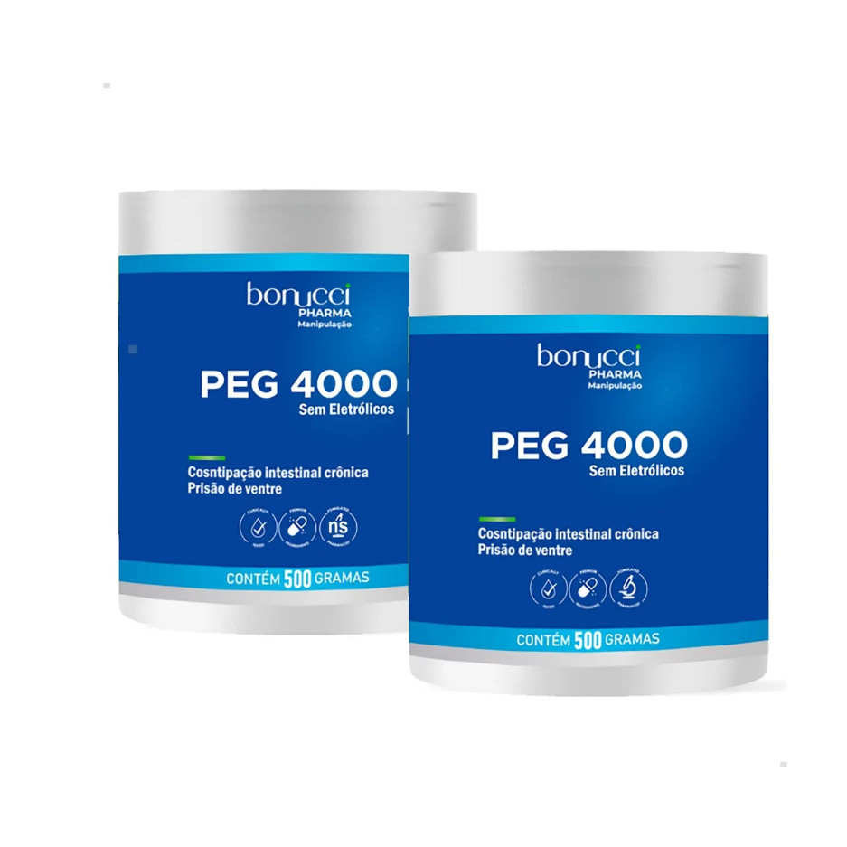 KIT 2UN PEG 4000 Polietilenoglicol Puro 500g Ultra Fino Super Soluvél Micronizado