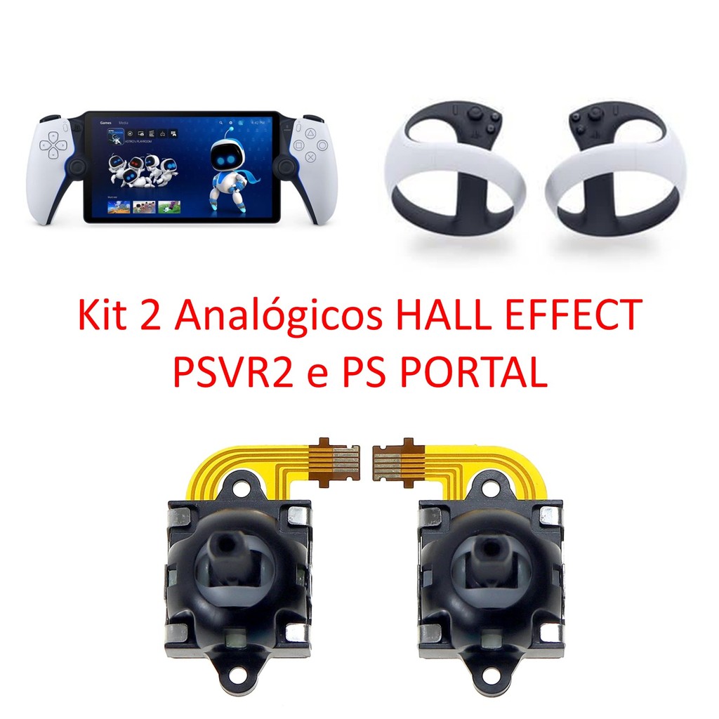 Kit 2 Analógicos Magnéticos Hall Effect Para Console Playstation VR Ps5 PSVR2 / PS Portal