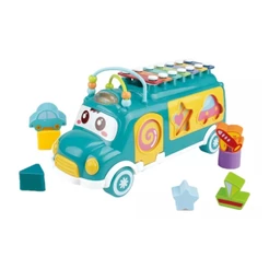 Brinquedo Infantil Ônibus Musical Verde com Xilifone Fenix Educativo Bebê Coordenação Desenvolve
