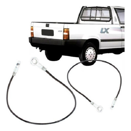 Par Cabo Aço Tampa Traseira Caçamba Pick-up Fiorino 89 À 99
