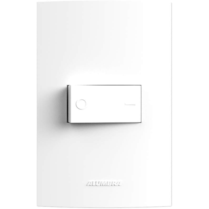 Conjunto Interruptor Bipolar Simples Placa 4X2, Alumbra, Inova Pro 85038, Branco