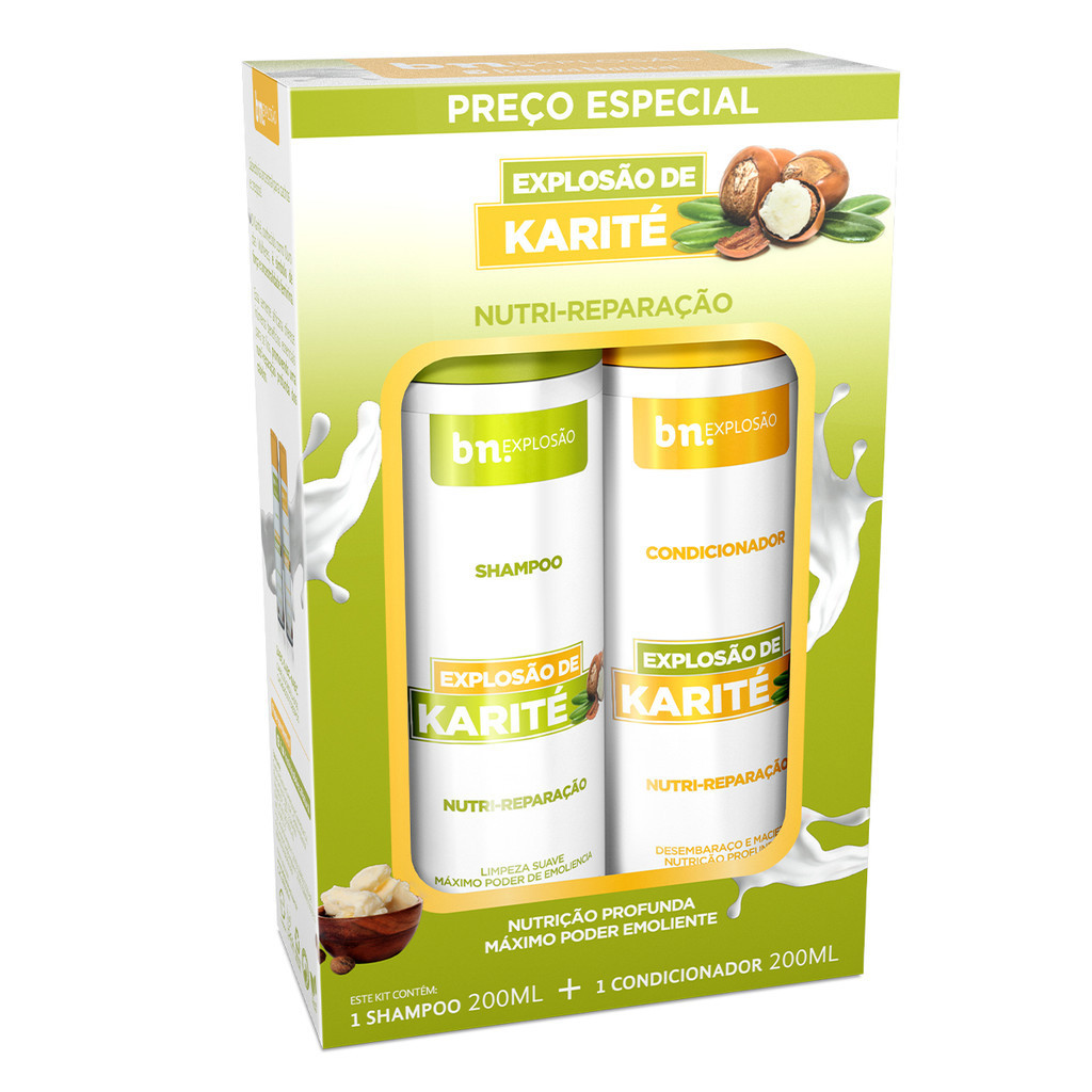 Kit Shampoo + Condicionador Beleza Natural Explosão de Karité bn.Explosão em Oferta na Shopee