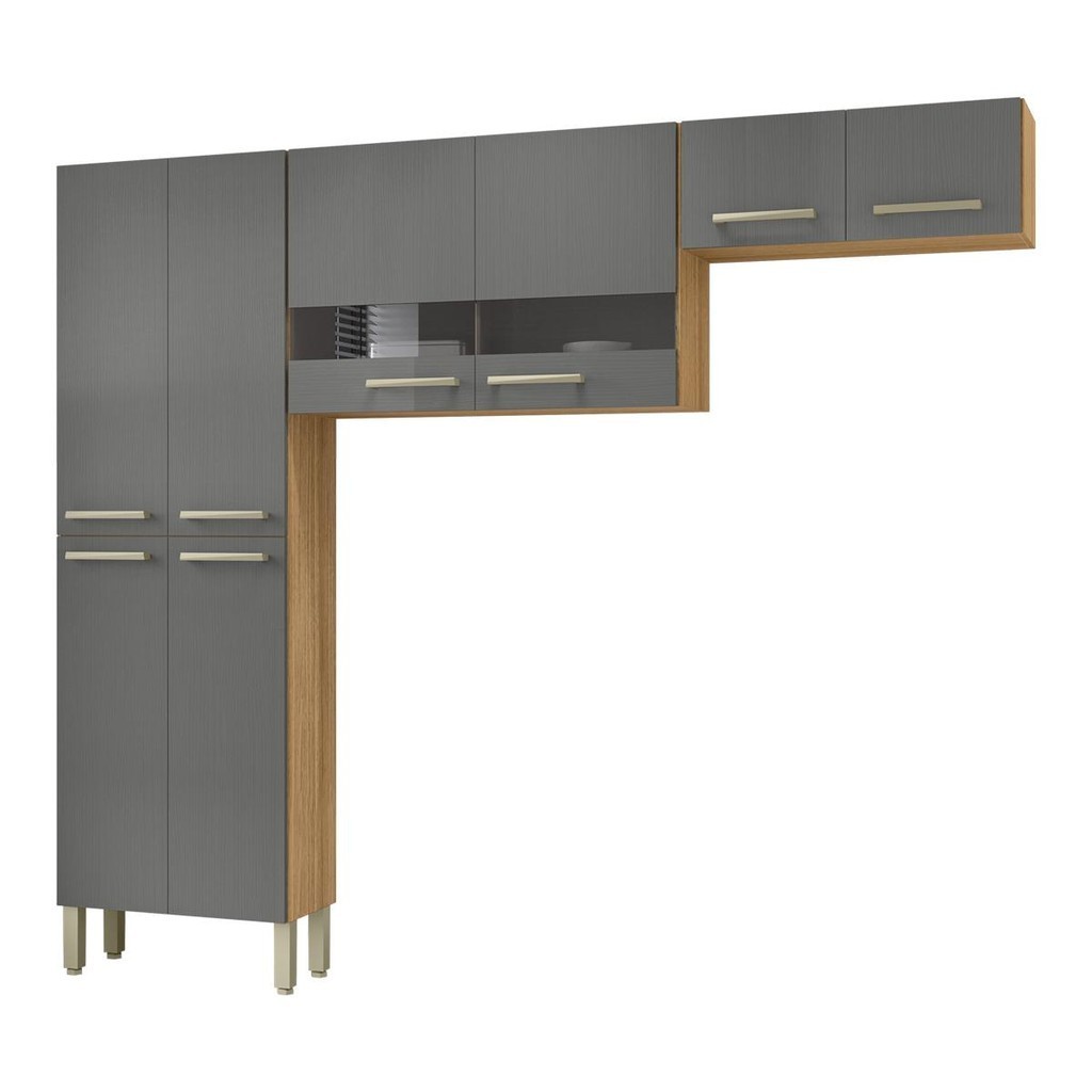 Cozinha Compacta Pequena 8 Portas Nala Kits Paraná em Oferta na Shopee