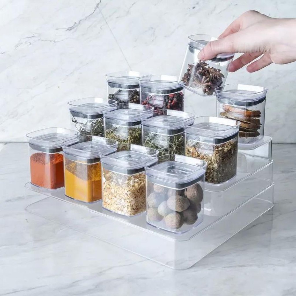 kit 12 Mini Pote Block 150ml C/ Organizador Multinível13 peças - Ou