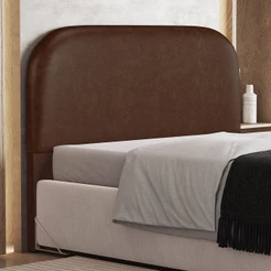 Cabeceira Cama Box King 195cm Orgânica Lanna W01 Couríssimo Marrom - Lyam Decor