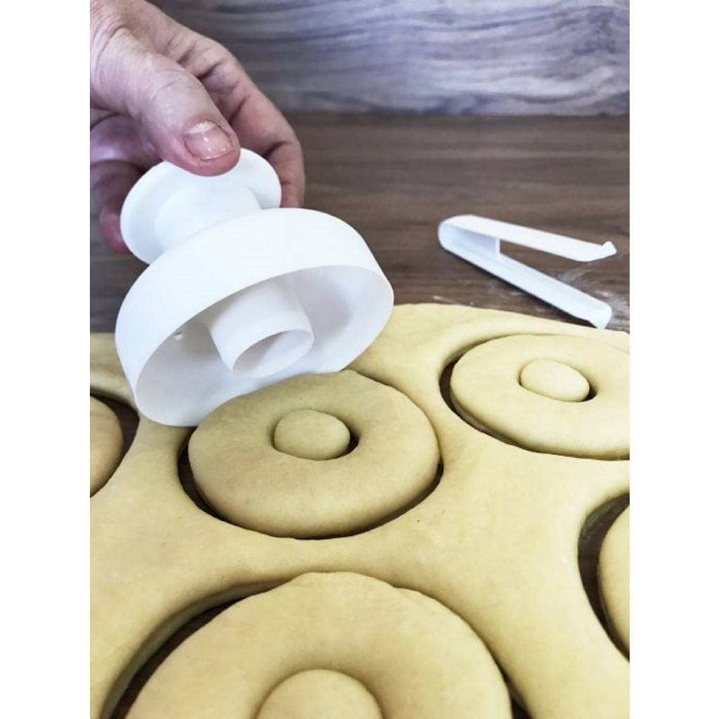 Cortador Modelador Faz Donuts Pressão com Pinça Para Mergular Cobertura em Oferta na Shopee
