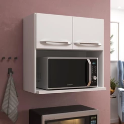 Armário Aéreo Modulado Para Microondas Fidelitá Viena 70cm 2 Portas Branco
