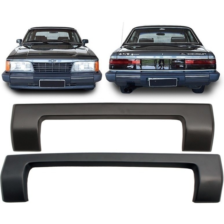 PAR MOLDURA PLACA PARACHOQUE CAPA BATENTE DIANTEIRO + TRASEIRO OPALA DIPLOMATA 88 A 90 ADAPTÁVEL MODELOS 85 A 87