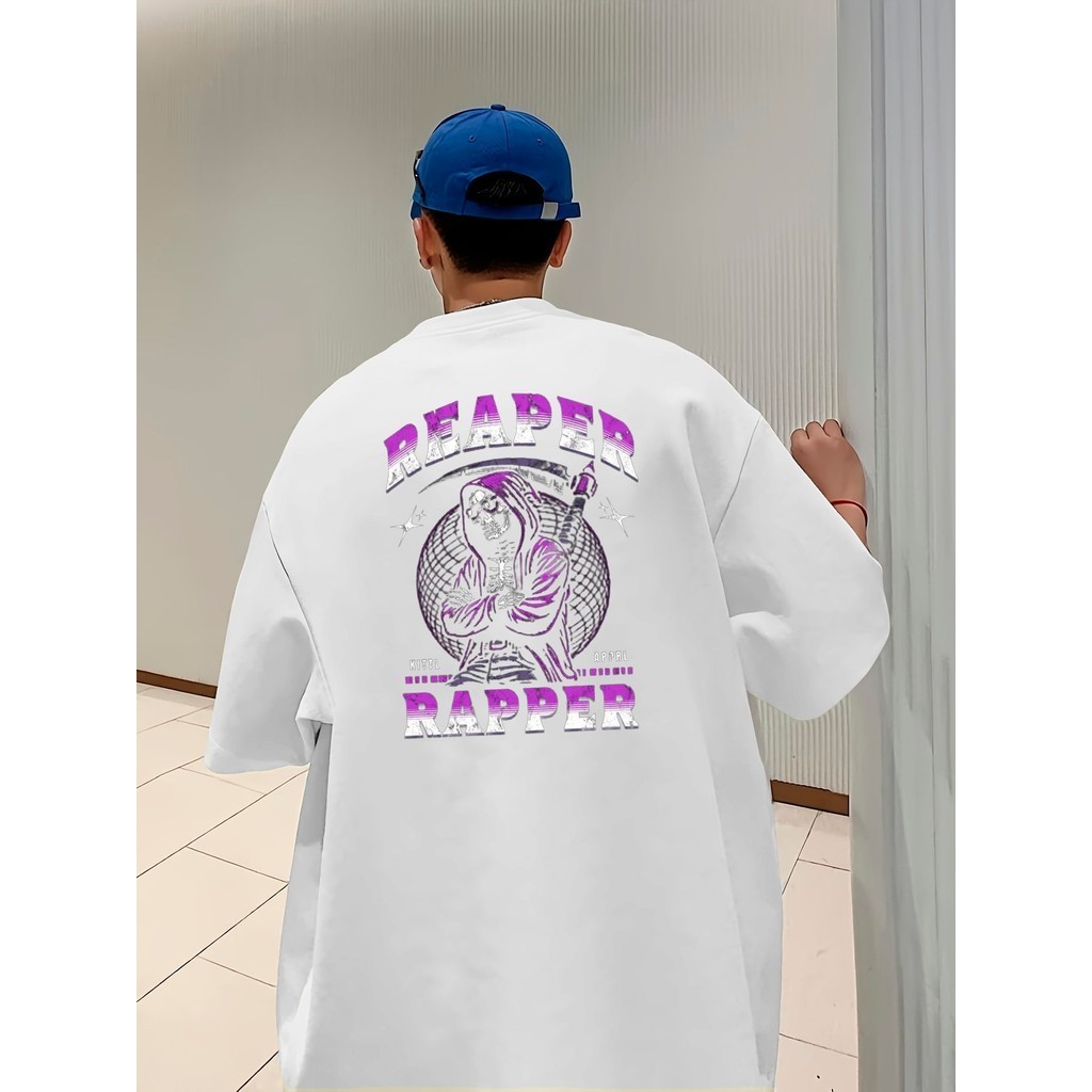 Camiseta Masculina Oversized raper fantasma Streetwear homem Camisa Oversize Premium