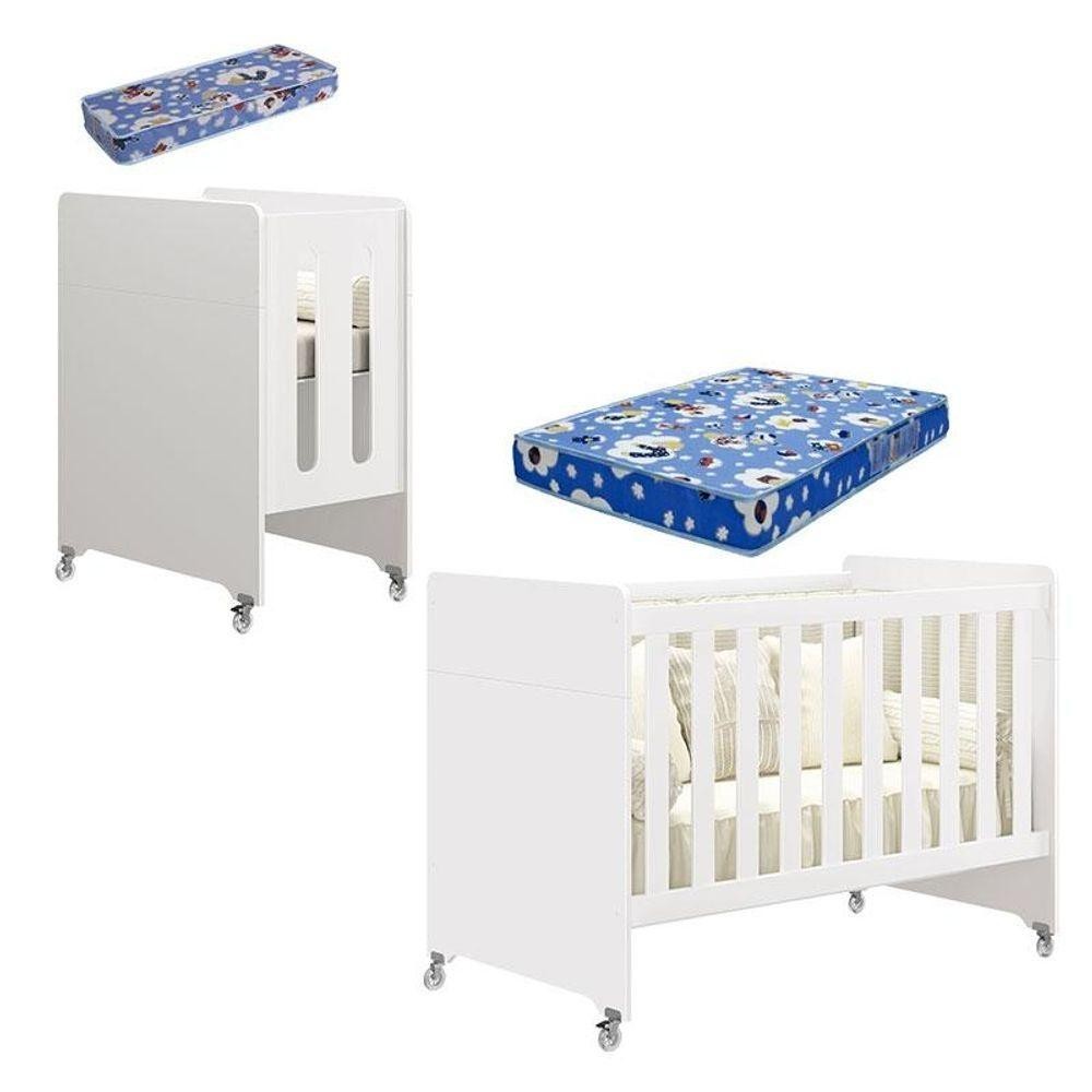 Berço Americano Evolution 4 Em 1 Branco Acetinado Com Colchão Mini E Colchão Americano Ortobom em Oferta na Shopee