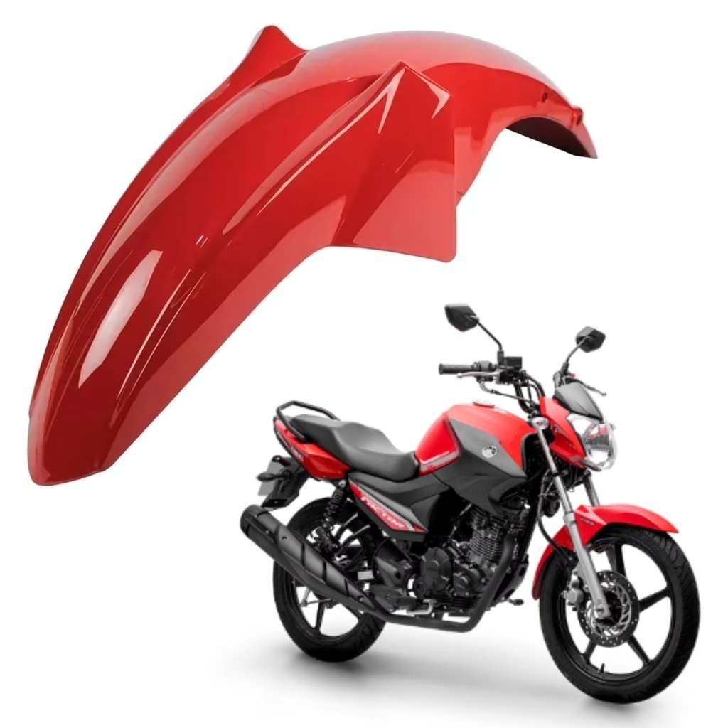 PARALAMA DIANTEIRO VERMELHO METÁLICO YBR FACTOR 125 150 ED 2021 2022 2023 2024 2025 PARAMOTOS YAMAHA
