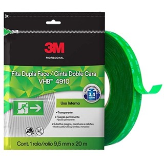 Fita Dupla Face Fixa Forte 3M VHB 9,5MM X 20M 4910 em Oferta na Shopee