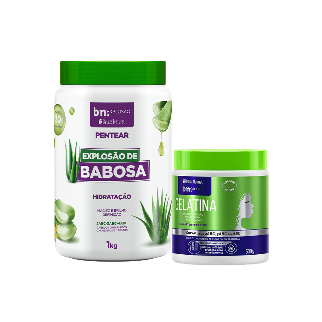 Creme de Pentear Explosão de Babasa + Gelatina 500g Beleza Natural em Oferta na Shopee