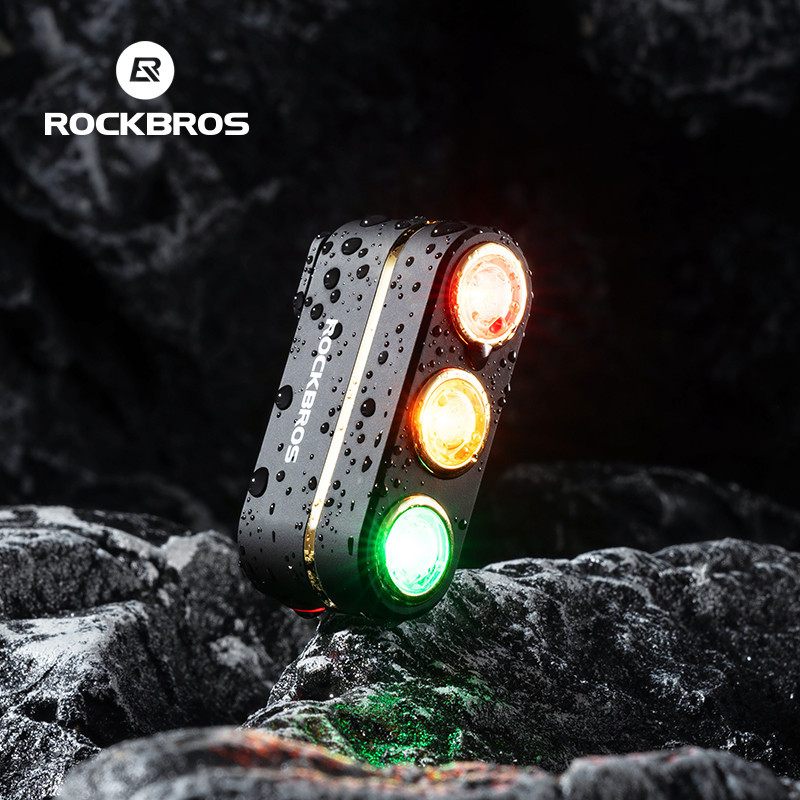 Detalhes do ROCKBROS Bicicleta De 3 Cores Sensor De Freio Com Luz Traseira De 50H De Vida Útil Da Bateria MTB Estrada Equipamento De Segurança Noturna
