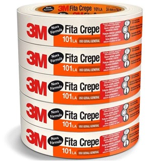 Kit 5 Fita Crepe 24MM X 50M 3M 101LA em Oferta na Shopee