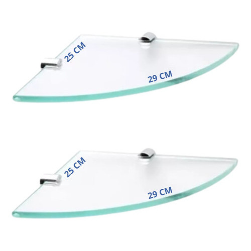 Kit Com 2 Porta Shampoo  Canto 25cm x6mmincolor Duplo Luxo Vidro  Banheiro em Oferta na Shopee