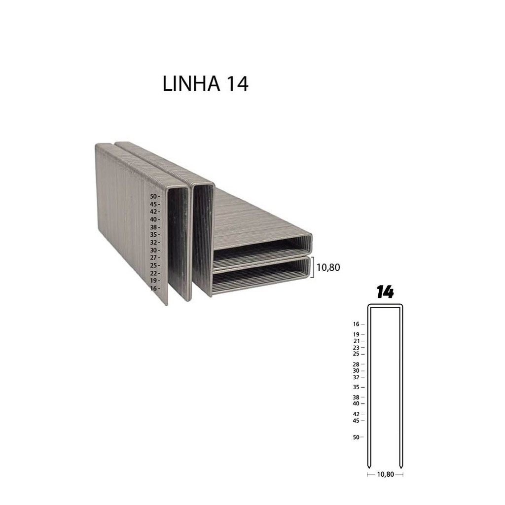 Grampo 14/40mm para Grampeador Pneumático 14/40 Guara com 13.528