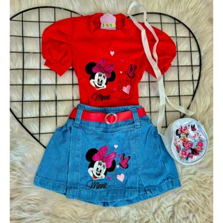 Conjunto infantil menina blogueirinha 4 peças short saia em Oferta na Shopee
