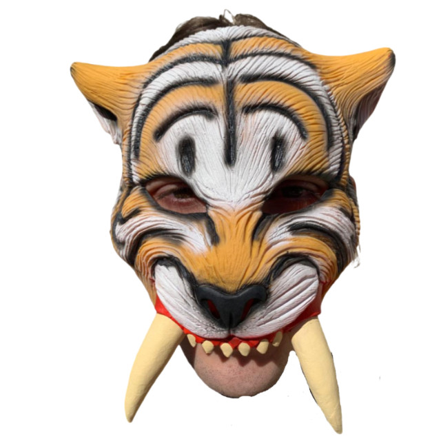 Máscara Tigre Dente de Sabre Halloween Carnaval Fantasia Teatro Terror Assustador Dia das Bruxas Zumbi Cosplay Horror