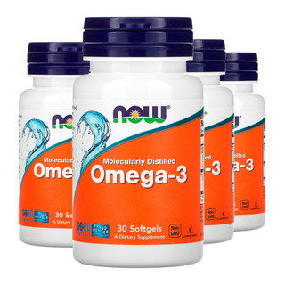 Kit 4x Ômega-3 Molecularmente Destilados Now Foods 30Softgels/Made in Usa em Oferta na Shopee