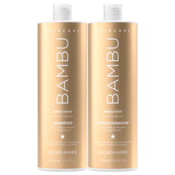 Kit Hair Care Bambu Jacques Janine Shampoo Sem Sal 800ml + Condicionador Leave-in 750ml Força Crescimento Capilar