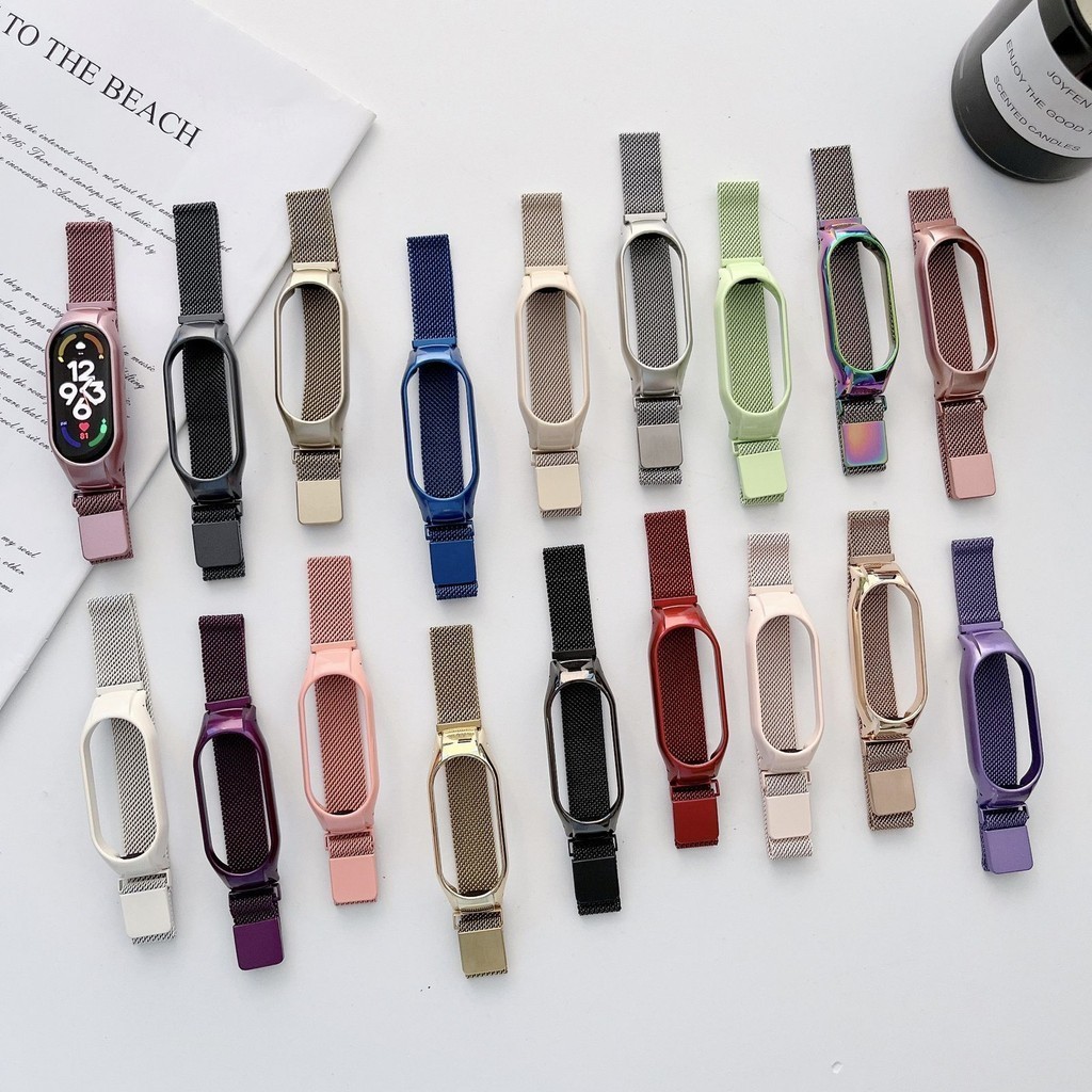 Pulseira De Metal Milanese Social Para Smartwatch Xiaomi Mi Band 3/4