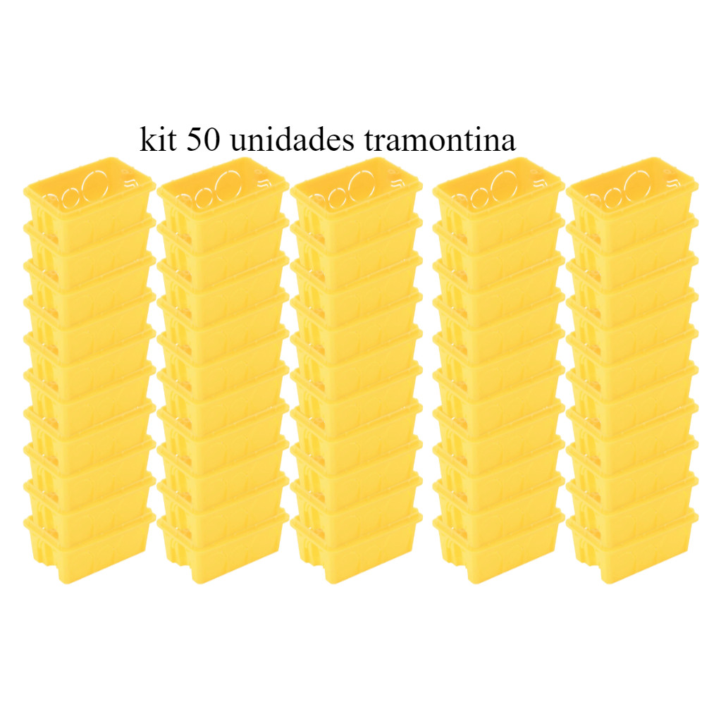 Kit10-20-50 Caixas De PVC 4X2 Retangular Amarela-Tramontina em Oferta na Shopee