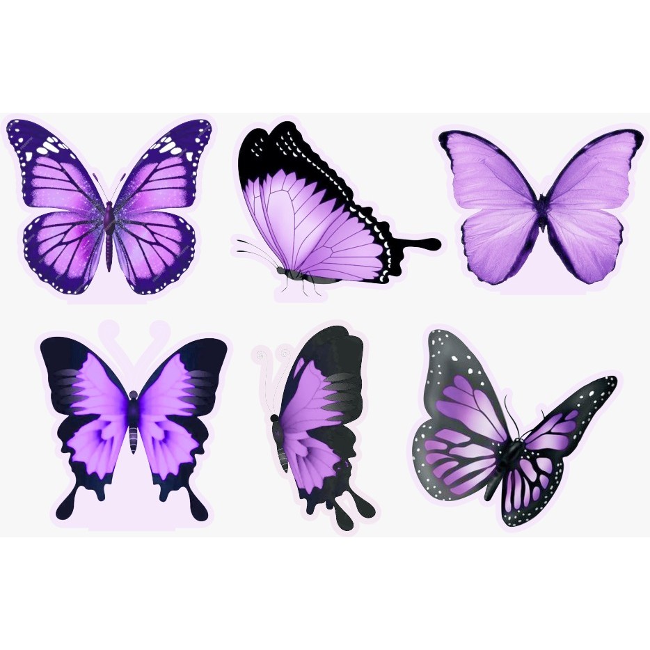 Display de Mesa Kit 6 Pçs P Festa Borboletas Lilás MDF em Oferta na Shopee