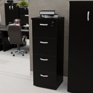 Gaveteiro Arquivo Escritório 4 Gavetas Pasta Suspensa Preto em Oferta na Shopee