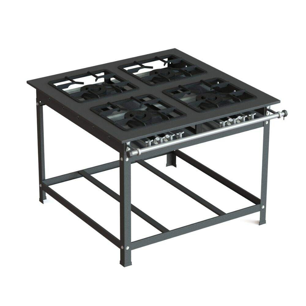 Fogão Industrial 30x30 P7 4 Bocas Baixa Pressão 4 QD JS Martins