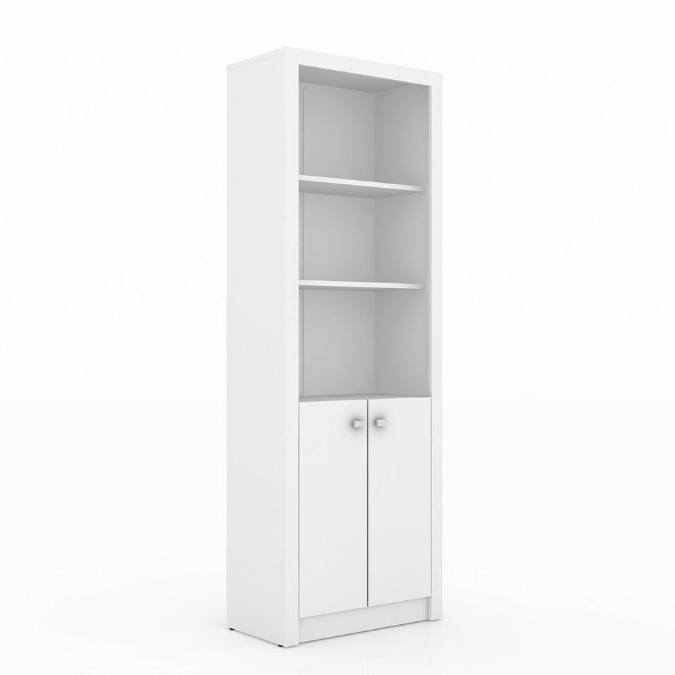 Armário Estante Livreiro 2 Portas 2 Prateleiras Branco