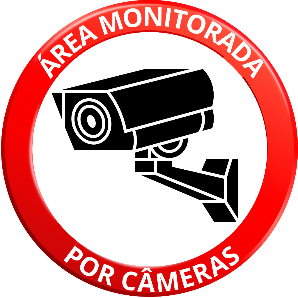 ADESIVO PLACA AVISO SINALIZAÇÃO ATENÇÃO AREA MONITORA POR CAMERAS REDONDA 10 CM 15 CM OU 20 CM DIAMETRO ADESIVO AUTO COLANTE AMBIENTE INTERNO E EXTERNO FACIL APLICAÇÃO A PROVA DE AGUA LOJA COMERCIO INDUSTRIA ESCRITORIO BAR RESTAURANTE  RESIDENCIA
