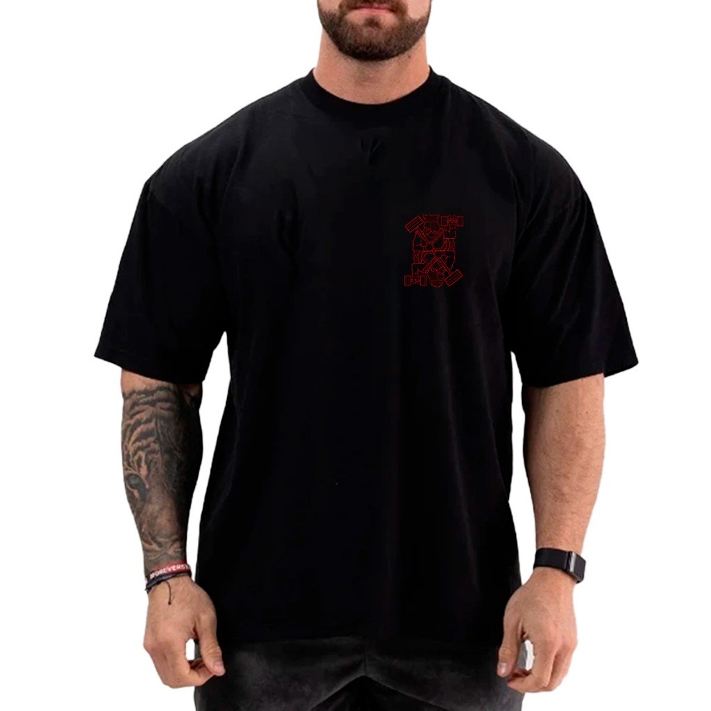 Camiseta Oversized Streetwear Estampada Masculina Feminina Treino Estilo Personalizada Academia