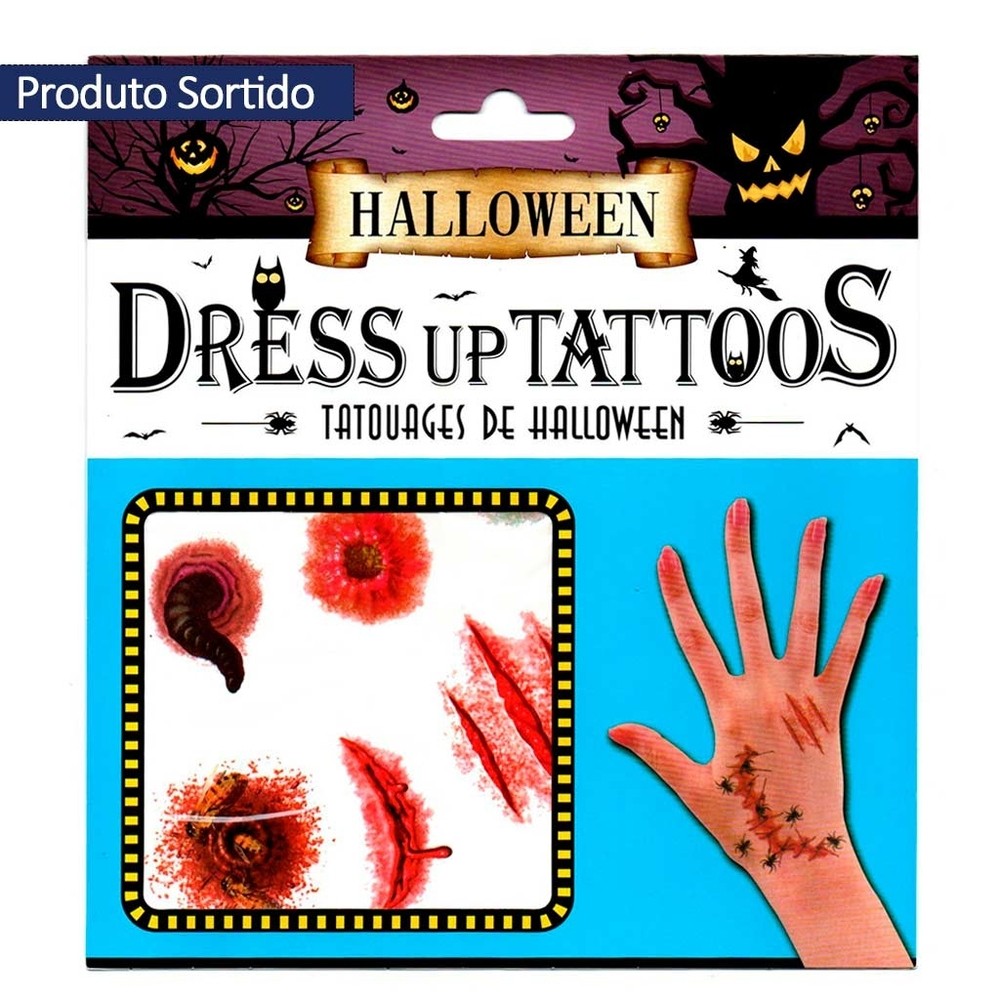 Halloween Tatuagem Tempóraria Cicatriz Sortido Ref.H419 - Silver Plastic