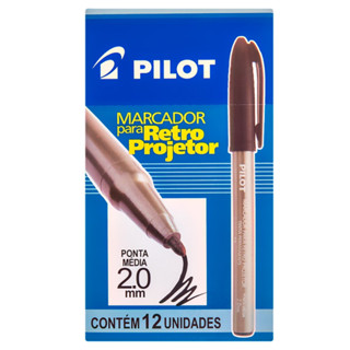 Caixa Com 12 Marcador Para Retroprojetor Pilot Ponta Média 2.0mm Preto em Oferta na Shopee
