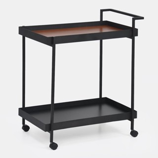 Carrinho Bar Buffet Boulevard Aparador Cozinha Gourmet Industrial Preto/Nozes em Oferta na Shopee