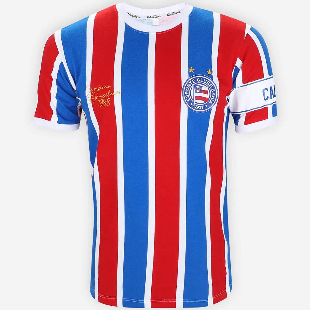 Camisa Bahia Retrô 1988 Capitão Masculina - Sports & Outdoors
