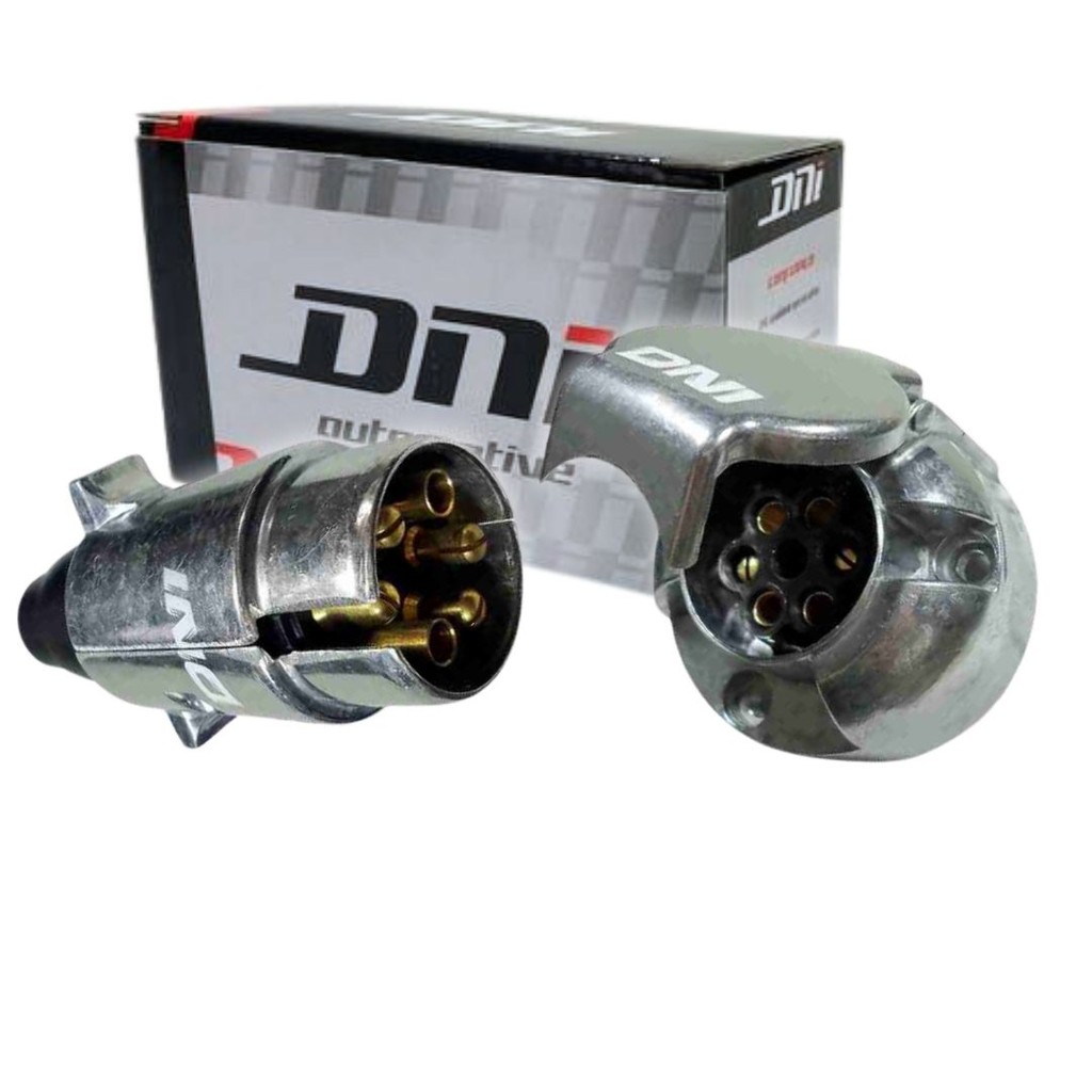 Tomada Elétrica Engate Carretinha Carreta Macho Fêmea 6 Pinos/ Polos Metal Alumínio DNI 8325 - Home Appliances