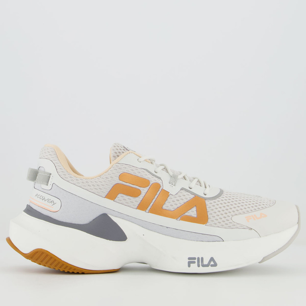 Tênis Fila Recovery Feminino Branco e Salmão em Oferta na Shopee