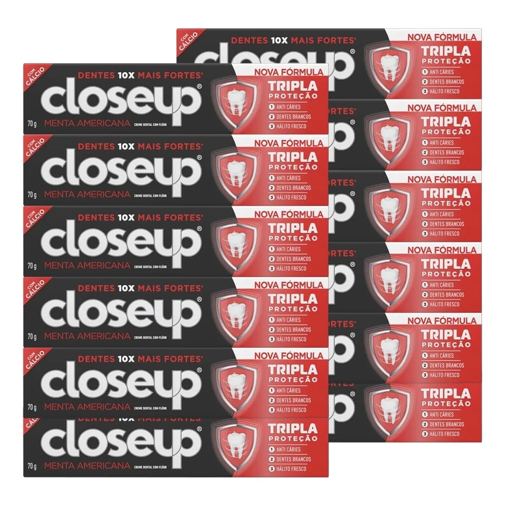 Kit 12 und Creme Dental Close Up Triple Menta Americana 70g - Health