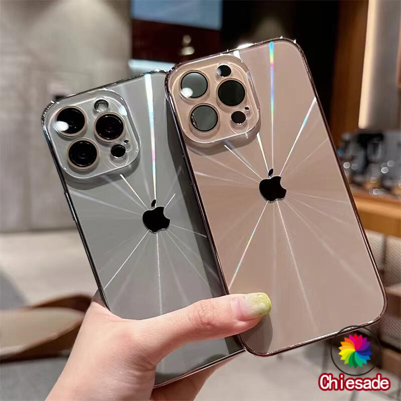 Luxo Colorido Laser CD Padrão Aurora Caso Para iPhone 17 16 15 14 13 12 11 Pro Max Proteção Da Lente Câmera em Oferta na Shopee