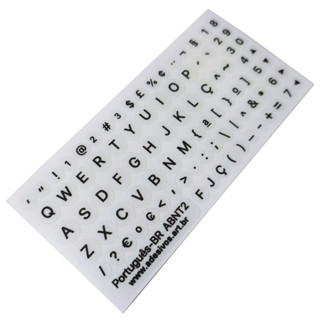 Adesivos Redondos Etiquetas Teclado Iluminação, fundo transparente e letra preta em Oferta na Shopee